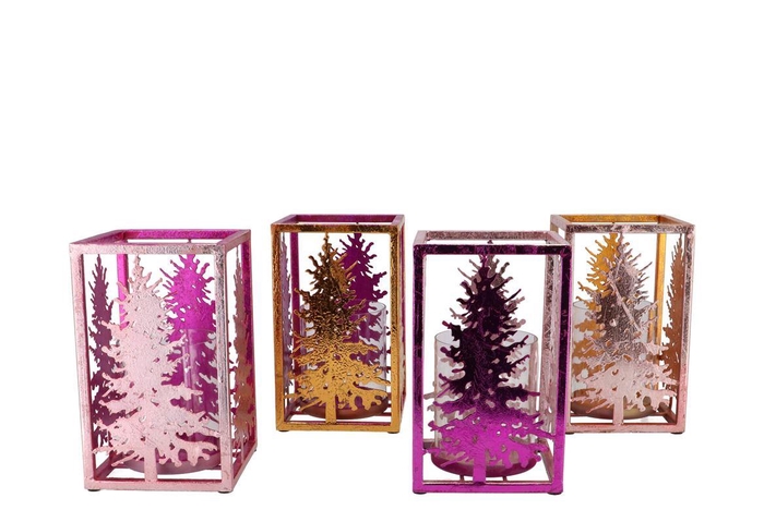 <h4>Glam Jolly Pink Mix T-light Tree Ass 12x20cm</h4>