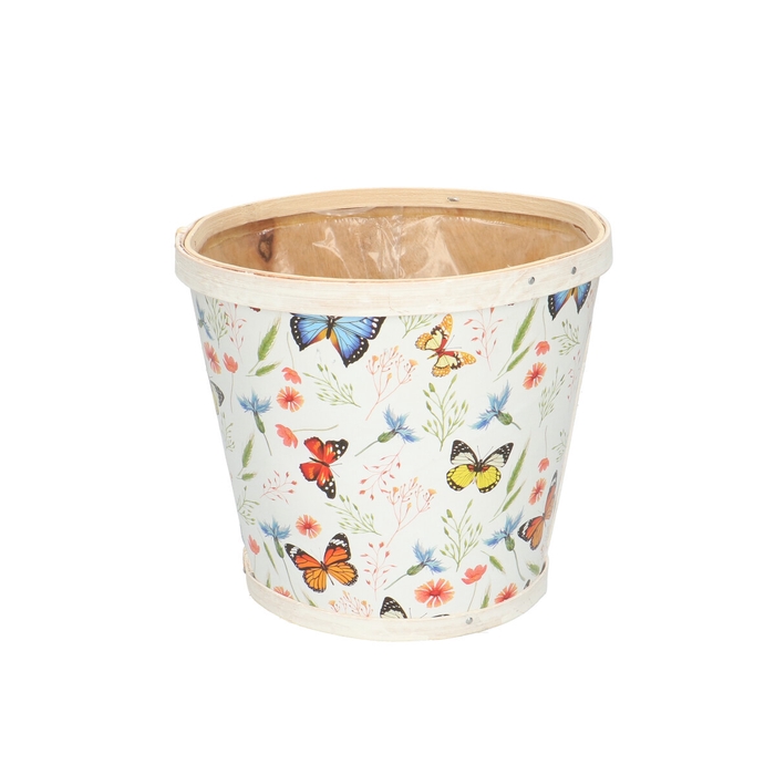 <h4>Wood Butterfly pot d17*15cm</h4>