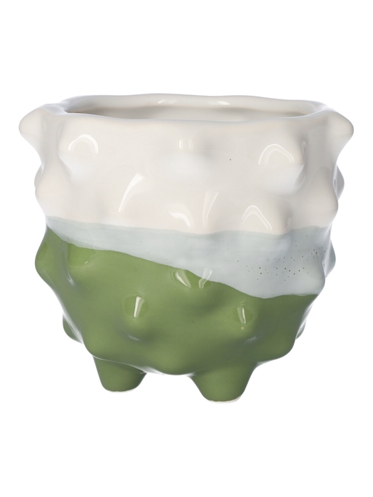 <h4>DF03-710612047 - Pot Spike d15xh14 green / white</h4>