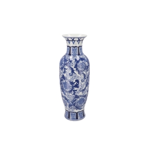 Hailey Blue Porcelain Vase Long 15x43cm