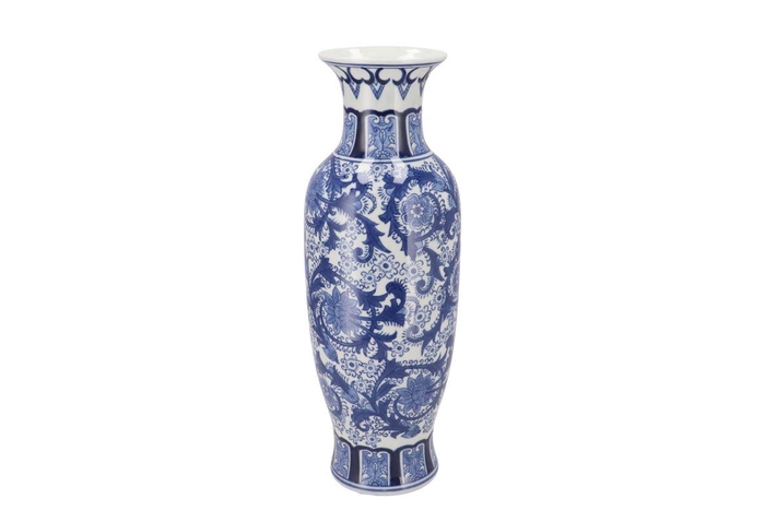 <h4>Hailey Blue Porcelain Vase Long 15x43cm</h4>