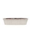 Iron Stone White Glazed Oval Pot 32x10x8cm