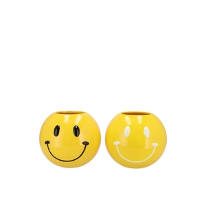 Smiley Yellow Mix Vase Ass 11x11x9cm