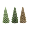 Frosty Green Mix X-mas Tree Candle 9x20cm Ass