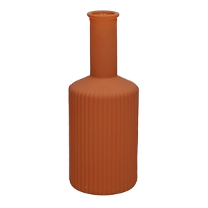 DF02-665462600 - Vase Caro lines neck d3.7/8.2xh20.5 brown/terra matt