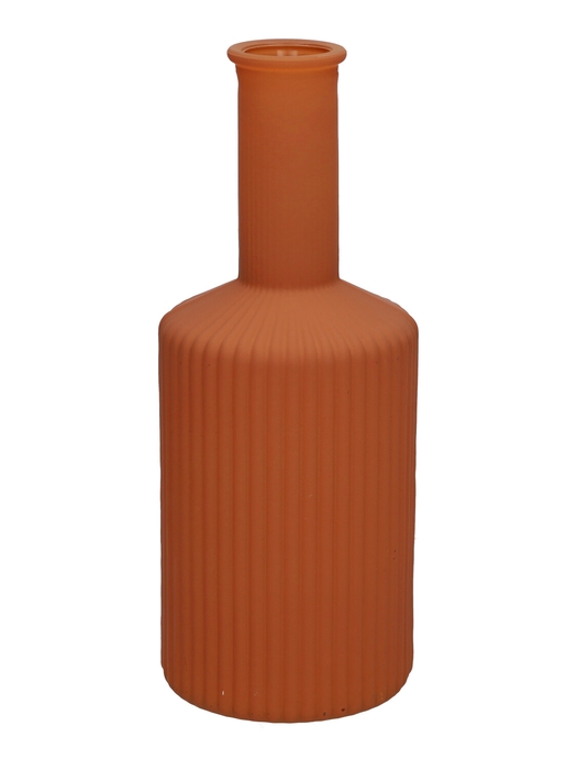 <h4>DF02-665462600 - Vase Caro lines neck d3.7/8.2xh20.5 brown/terra matt</h4>