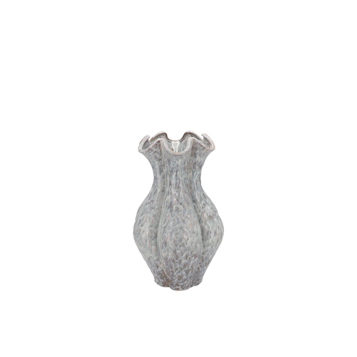 <h4>Inga Driss Grey Vase Active Glaze 15x15x20cm</h4>