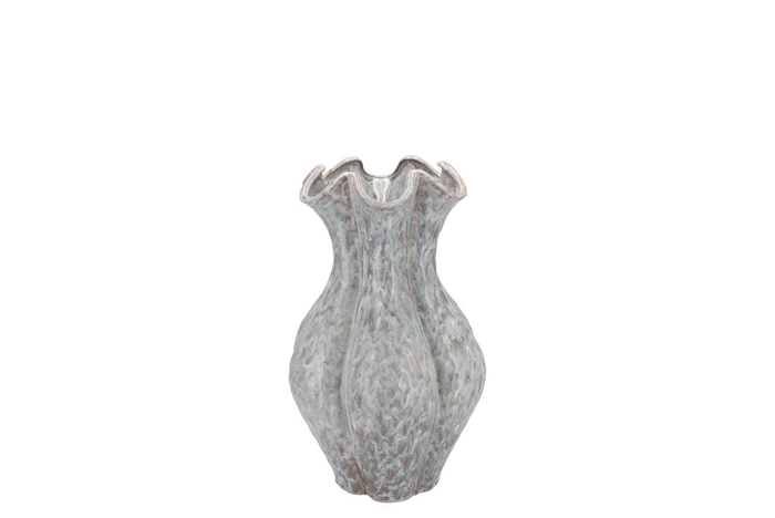 <h4>Inga Driss Grey Vase Active Glaze 15x15x20cm</h4>