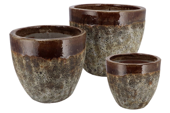 <h4>Jade Brown 2tone Egg Set 3 22x21/30x26/38x32</h4>