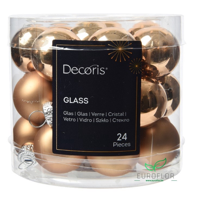 <h4>KERSTBAL GLASS 25MM 24PCS PECAN BROWN</h4>