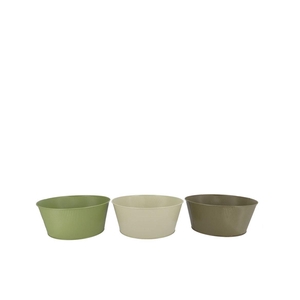 Zinc Summer Green Mix Bowl Striped Ass 22x10x18cm