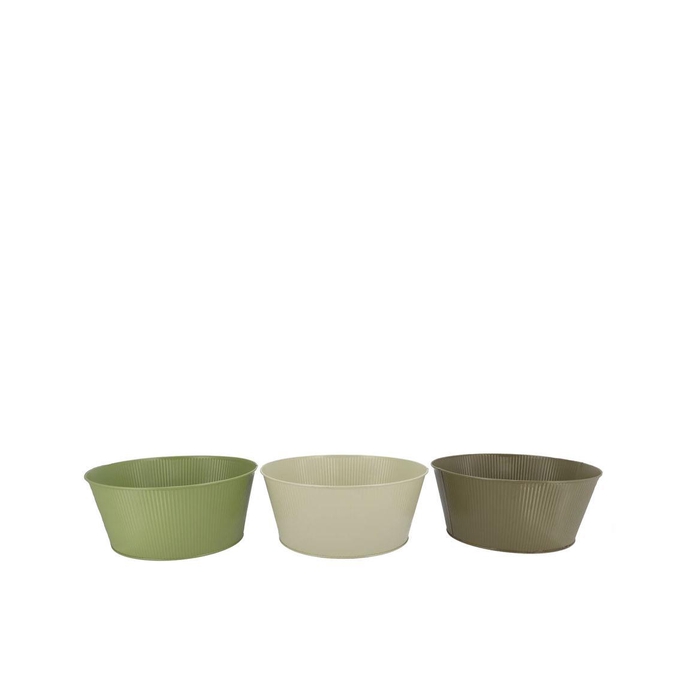 <h4>Zinc Summer Green Mix Bowl Striped Ass 22x10x18cm</h4>