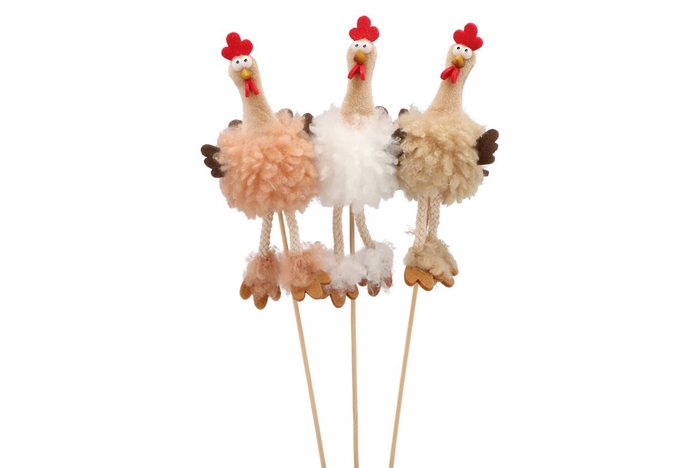 <h4>Easter Stick Fluffy Chicken Legs Natural Ass P/1 50x6cm</h4>