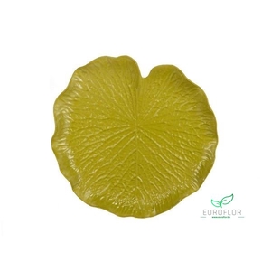 MELAMINE PLATE LEAF GREEN H3.5 D31