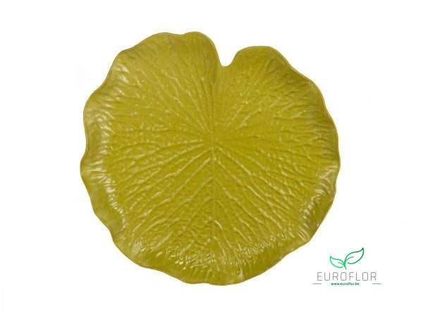 MELAMINE PLATE LEAF GREEN H3.5 D31
