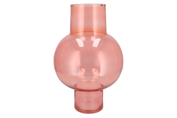 Mira Pink Glass Bulb High Vase 25x25x41cm