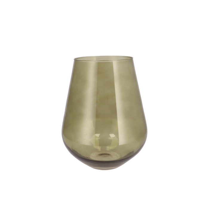 <h4>Mira Olive Green Glass Wide Vase 20x20x22cm</h4>