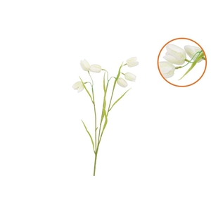 Silk Fritillary Flower White Single Stem 58cm