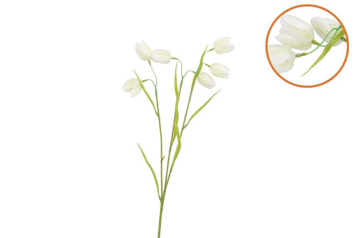 Silk Fritillary Flower White Single Stem 58cm Nm