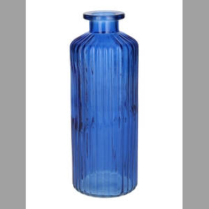 DF02-666113000 - Bottle Caro lines d4.5/7.5xh20 cobalt blue transparent