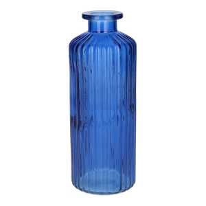 DF02-666113000 - Bottle Caro lines d4.5/7.5xh20 cobalt blue transparent