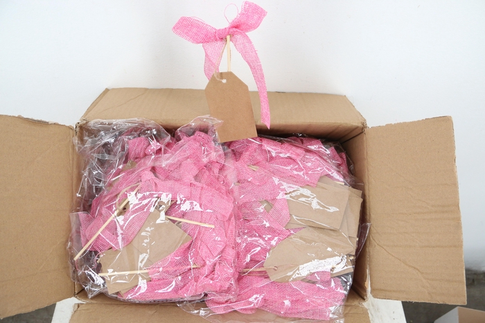 <h4>Pick bow woven 13x10cm+label+12cm stick</h4>