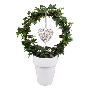 Hedera boog+hart in keramiek