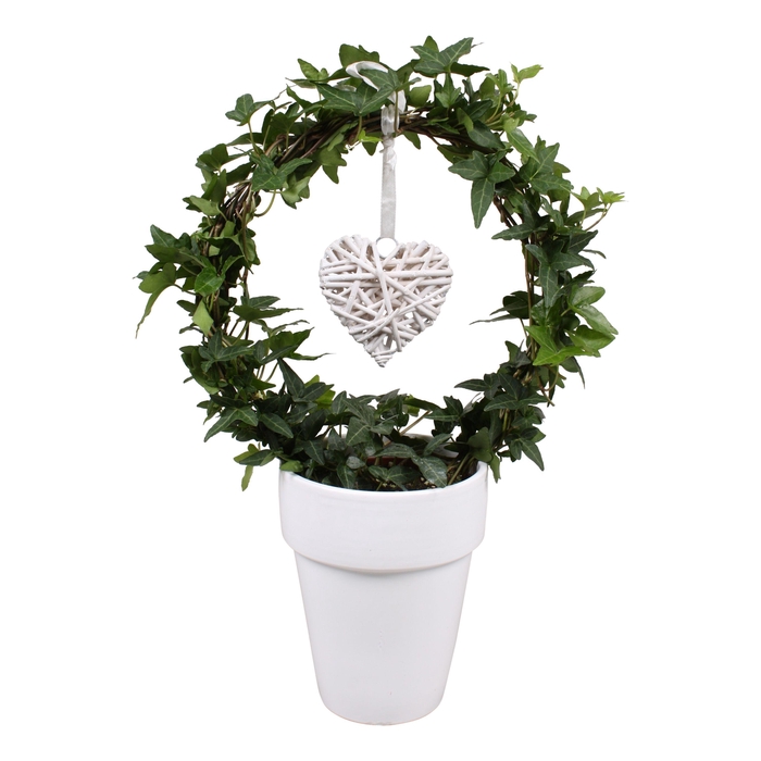 <h4>Hedera boog+hart in keramiek</h4>