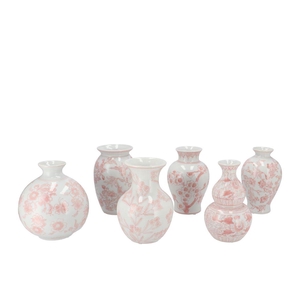 Hailey Pink Porcelain Vase Flower Ass 13x18cm