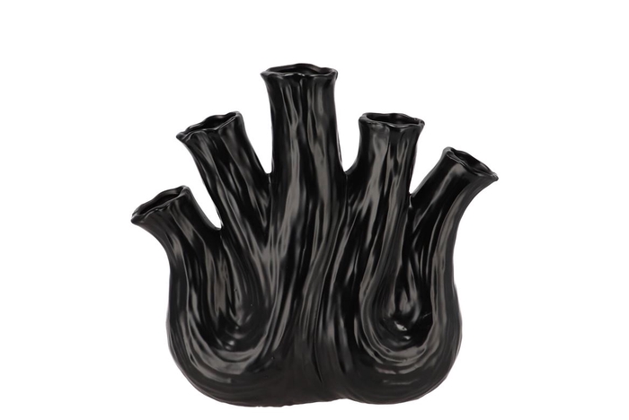 Aglio Black Vase Oval 25x11x24cm