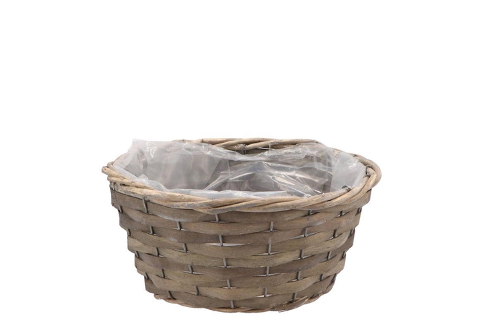 <h4>Wicker Bowl Basket Round Grey 22x10cm</h4>