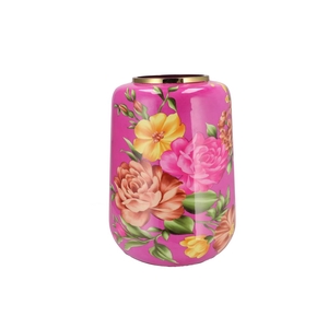 June Tropical Fuchsia Vase Cilinder Iron 33x32x40cm