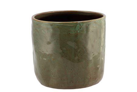 <h4>Iron Stone Green Glazed Pot 19x17cm Nm</h4>