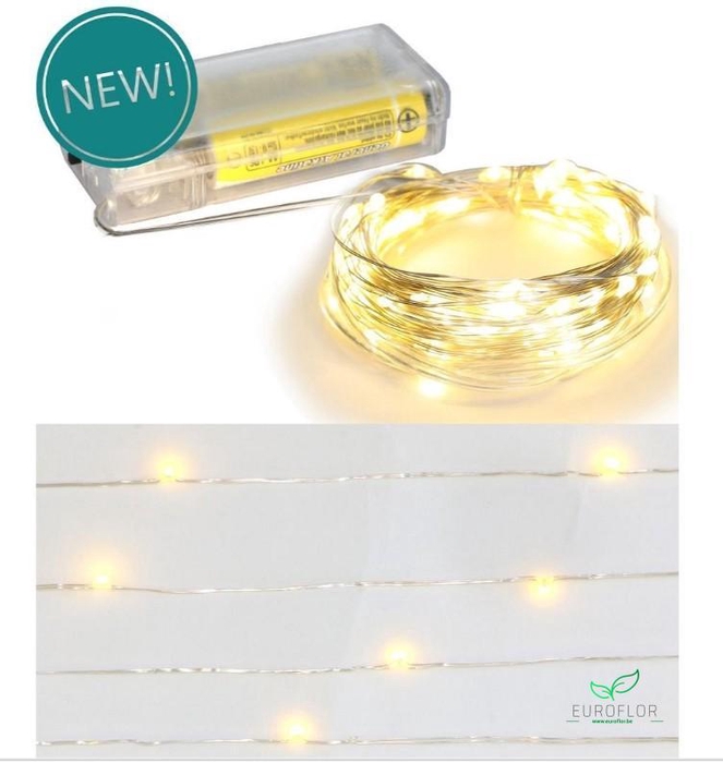 KERSTLAMPJES LED 100LAMPS 2M WARM WHITE (EXCL 2XAA BATTERY)
