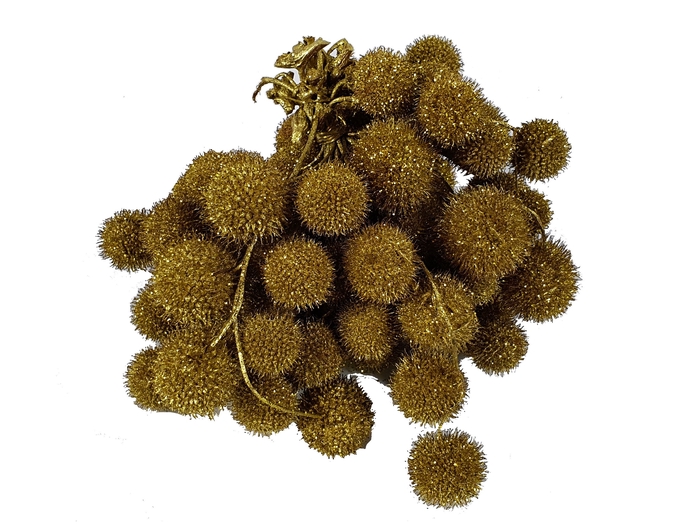 Small ball per bunch in poly Gold + Glitter