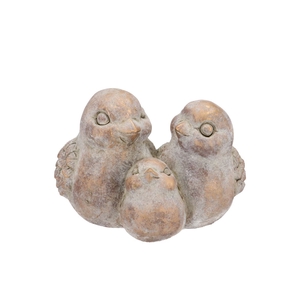 Concrete Gold Birds 16x16x13cm