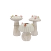 Bird Mushroom Vase White Ass 14x14x20cm Nm