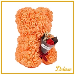 <h4>arr3 Deco beer 25cm - Oranje met boeket</h4>