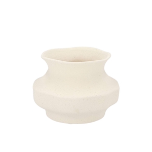 Junia White Organic Vase 19x19x14cm