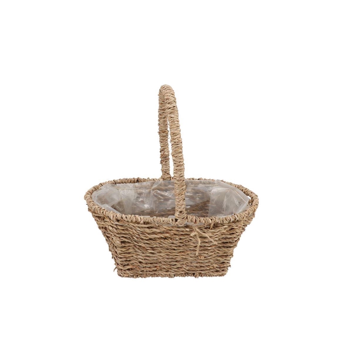 <h4>Seagrass Flower Basket W Handle 25x16x25cm</h4>