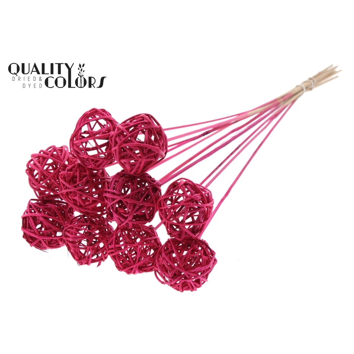 <h4>Bruce Ball 5cm on stem Cerise</h4>