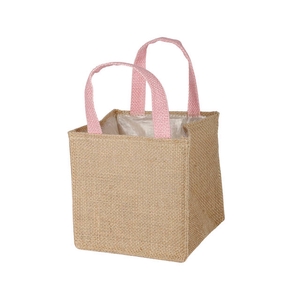 Bag Foxy jute 14.5x14.5xH14.5 pink 30/bun