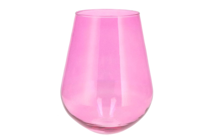 Mira Fuchsia Glass Wide Vase 22x22x28cm