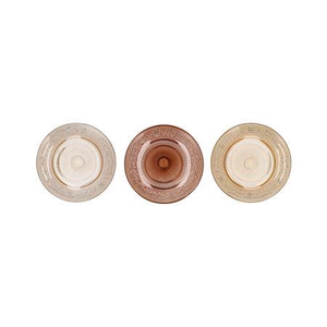 Dayah Warm Sand Mix Glass Plate 23x2cm Ass P/1