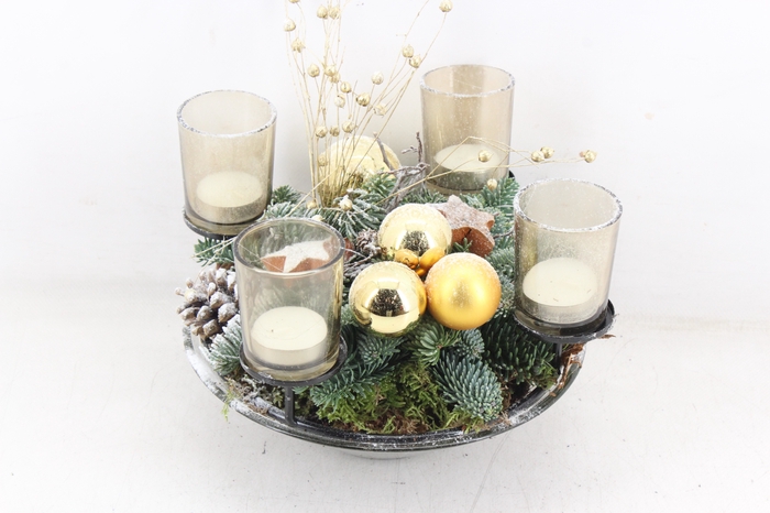 <h4>arr5 Kerst MB - Glas schaal 4licht std goud</h4>