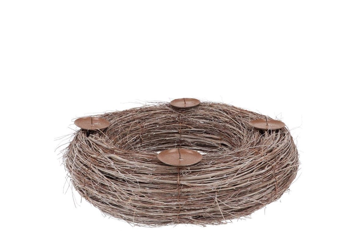 <h4>Wreath Elm Branches Natural With Candlestick 38x10cm</h4>