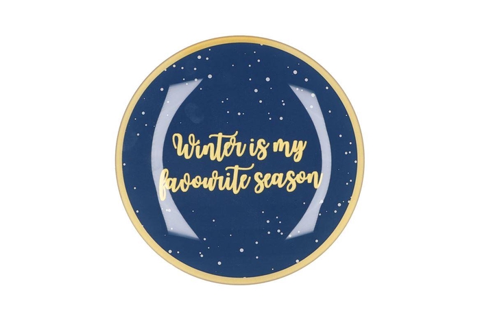 Plate Round Winter Is My 18x18x2cm