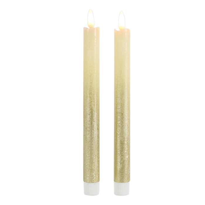 <h4>DF12-BD-10140 - Dinner candle 25,5cm fading gld s/2</h4>