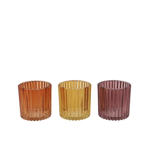 Roman Autumn Spices Mix Glass Candle Holder Ass 9x9x9cm