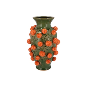 Fruit Mandarin Olive Green Vase 24x38cm Nm